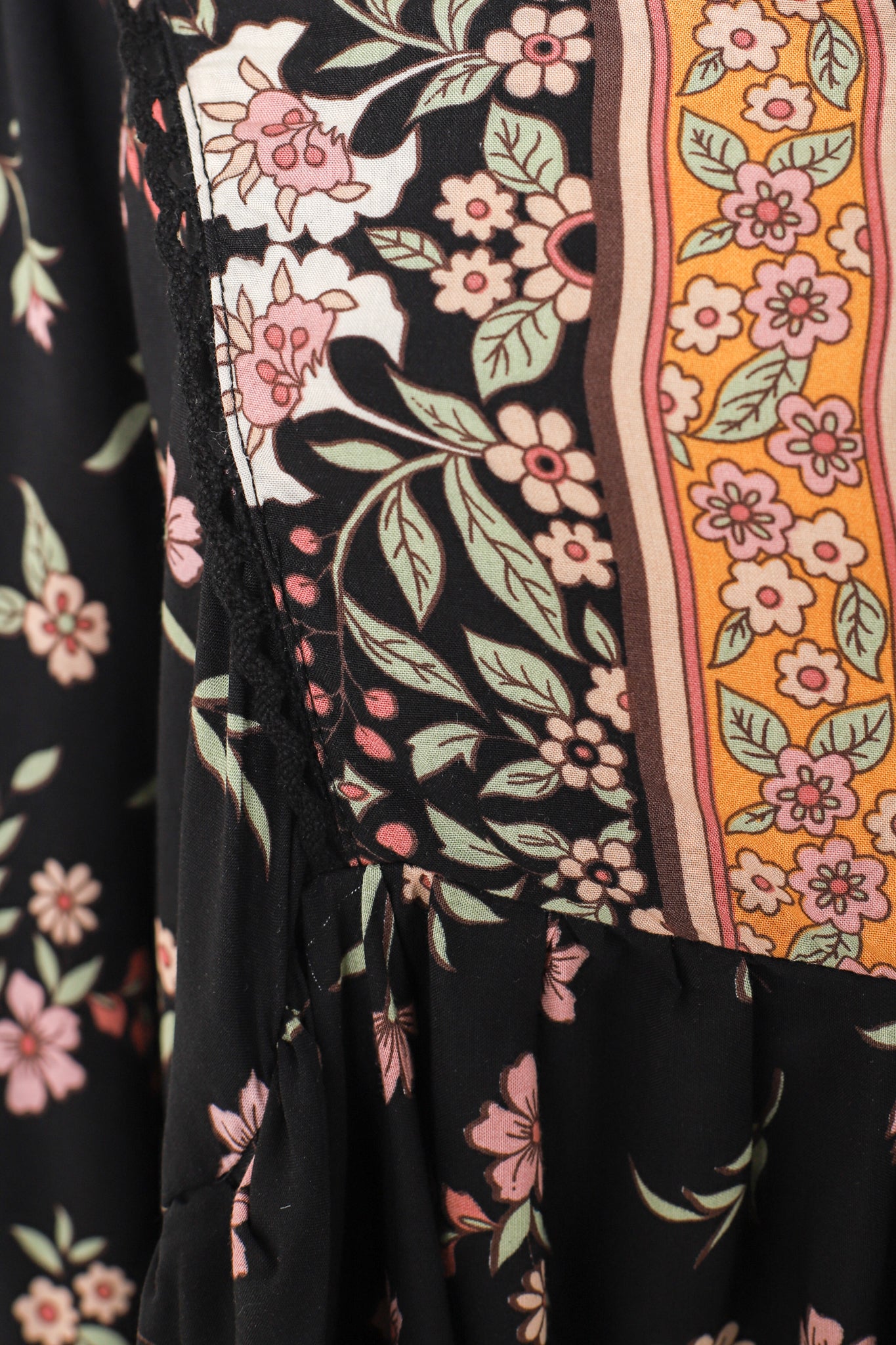 JAASE - Chloe Top: Very Oversized Crochet Trim Neckline Smock Top in Eternity Print