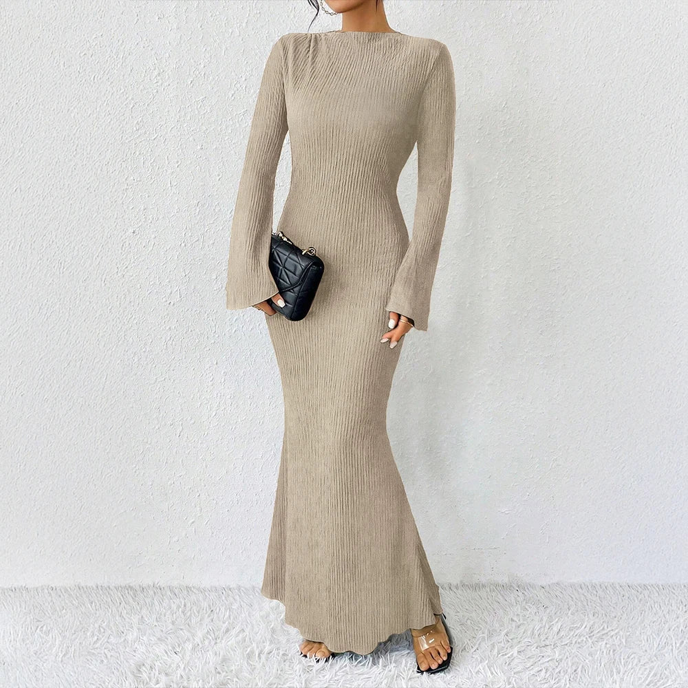 Celeste | Off-Shoulder Long Sleeve Maxi Dress