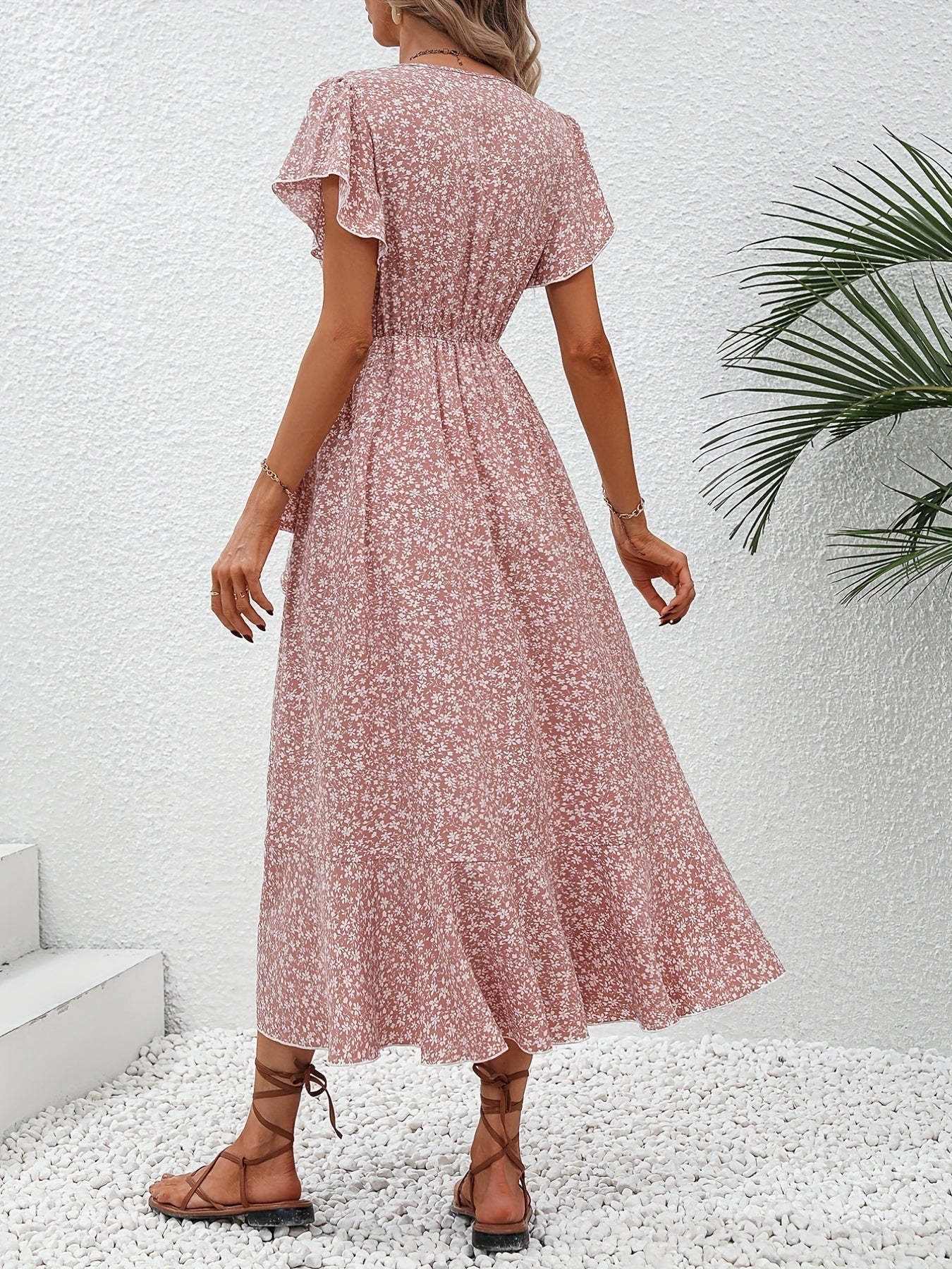 Indie - Small Floral Lace-Up Dress
