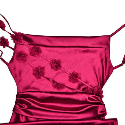 Nina™ Luxurious Silk Party Dress with Ruffles