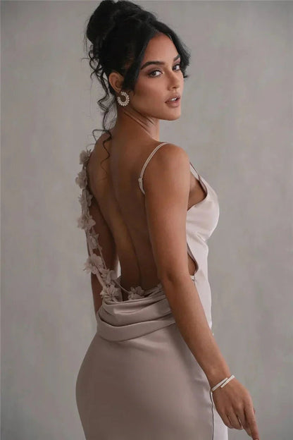 Nina™ Luxurious Silk Party Dress with Ruffles