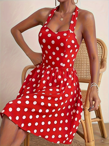 Dotty Daze Halter Dress (Almost sold out)