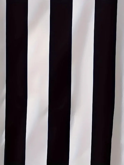 Faith - Casual Striped Dress With Notched Neckline