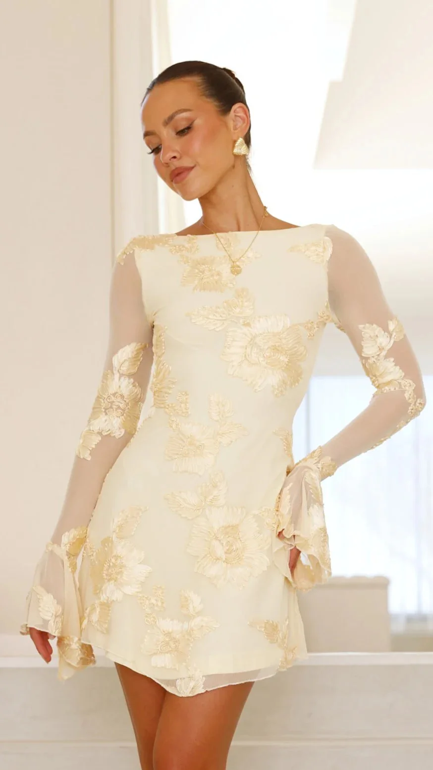 Backless Printed Mini Dress