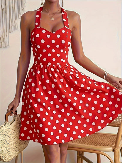 Dotty Daze Halter Dress (Almost sold out)