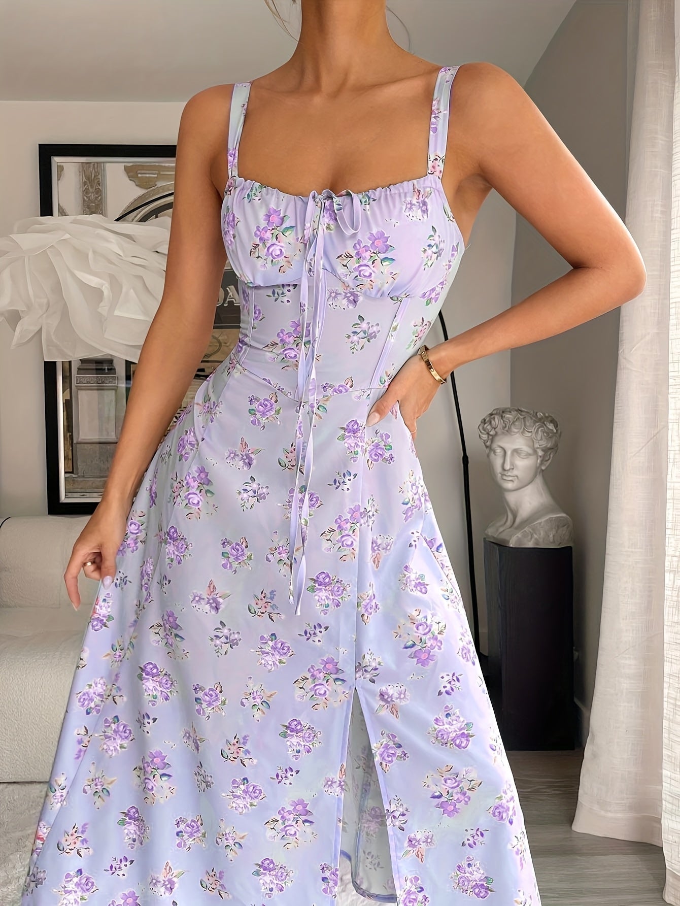 Luna Bloom Backless Midi Dress