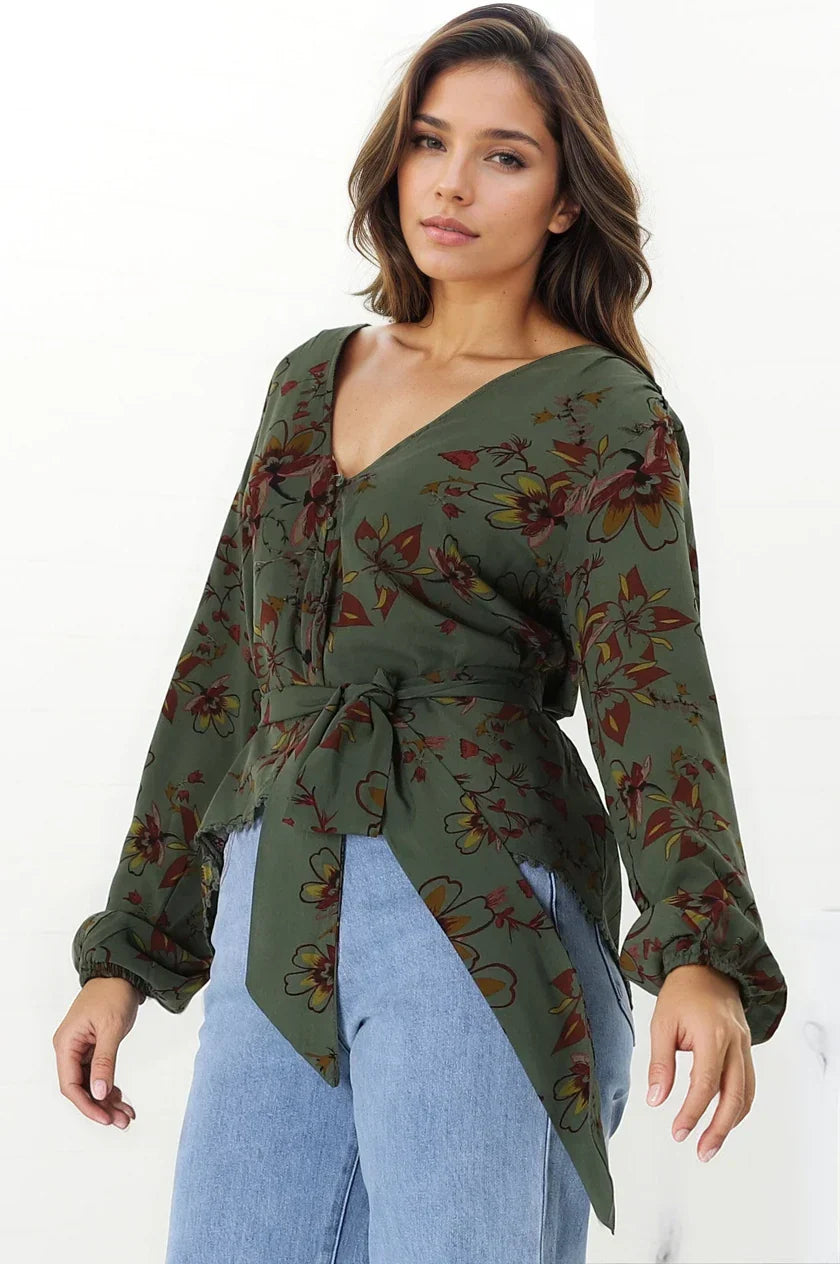 JAASE - Koi Top: Long Sleeve Sleeve in Esme Print