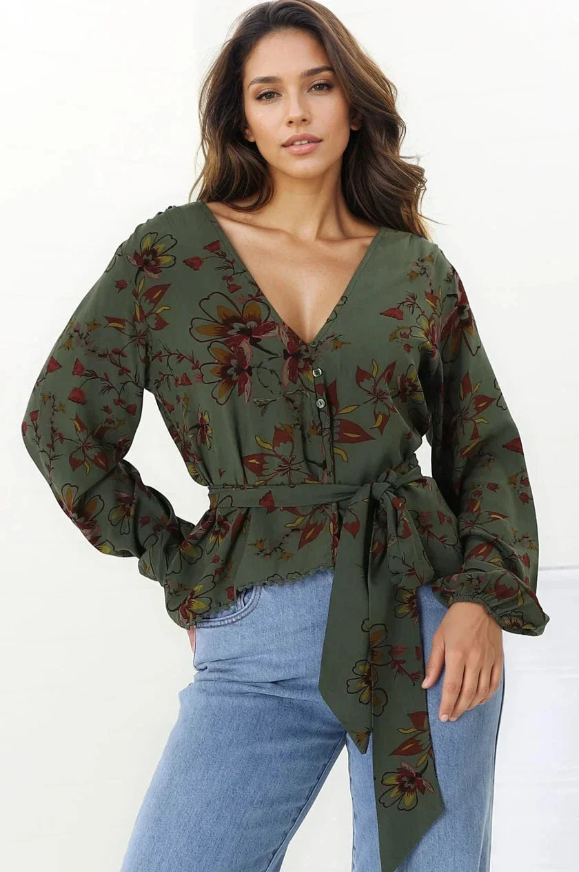 JAASE - Koi Top: Long Sleeve Sleeve in Esme Print