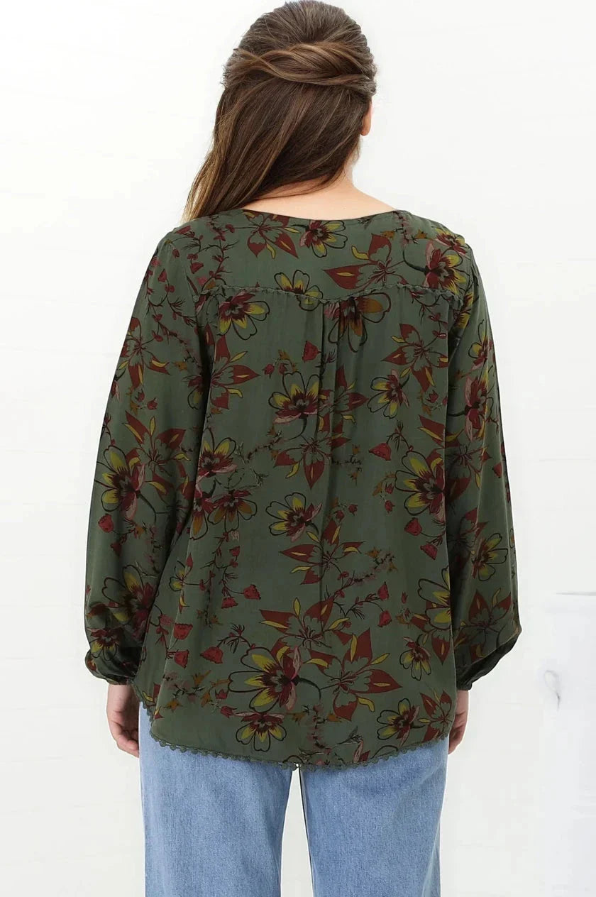 JAASE - Koi Top: Long Sleeve Sleeve in Esme Print