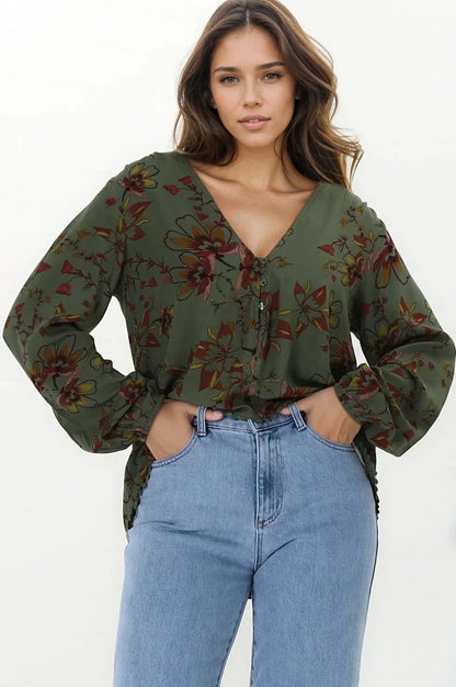 JAASE - Koi Top: Long Sleeve Sleeve in Esme Print