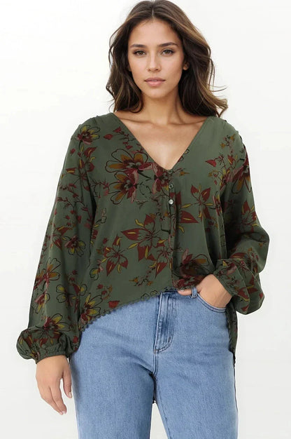 JAASE - Koi Top: Long Sleeve Sleeve in Esme Print