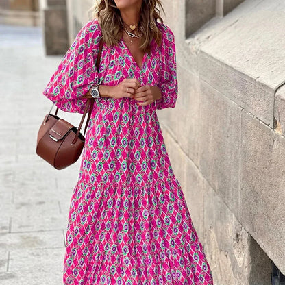 Elysia | Floral Print Boho Maxi Dress