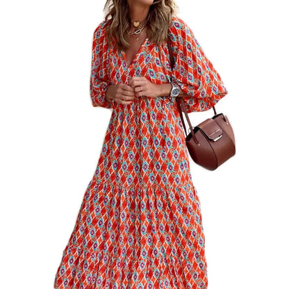 Elysia | Floral Print Boho Maxi Dress