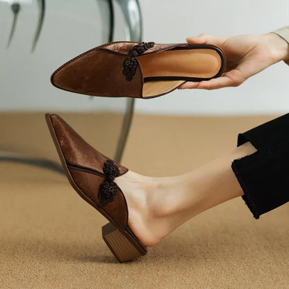 Catria Leather Mules