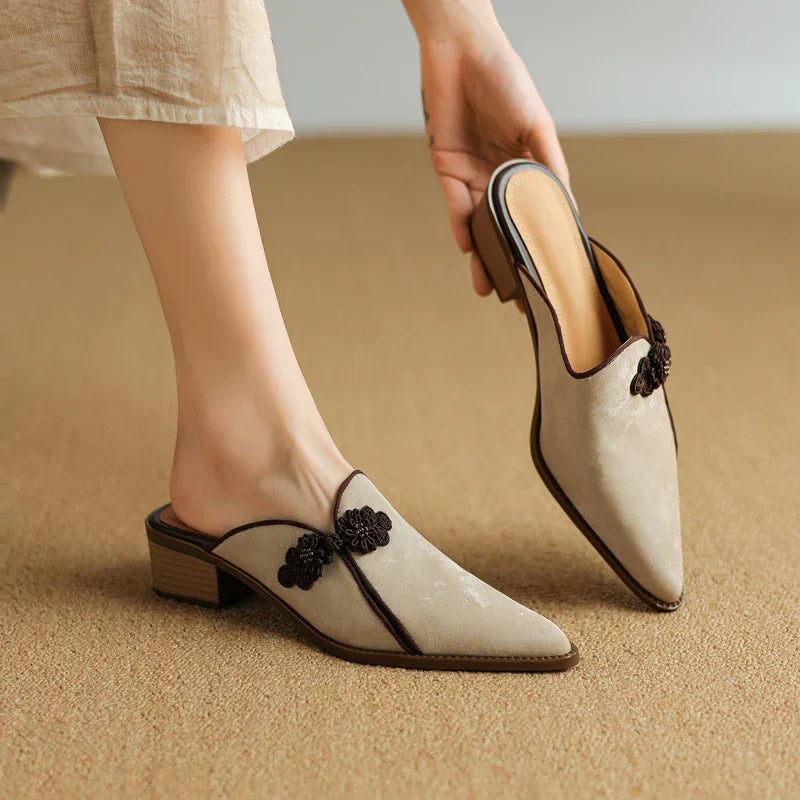 Catria Leather Mules