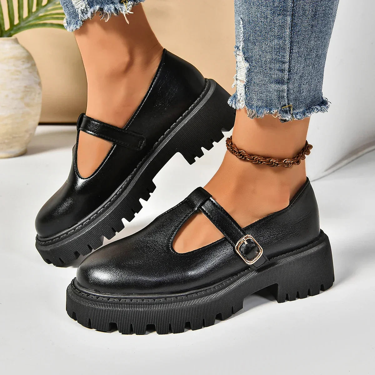 Bria - Buckled Platform Shoe