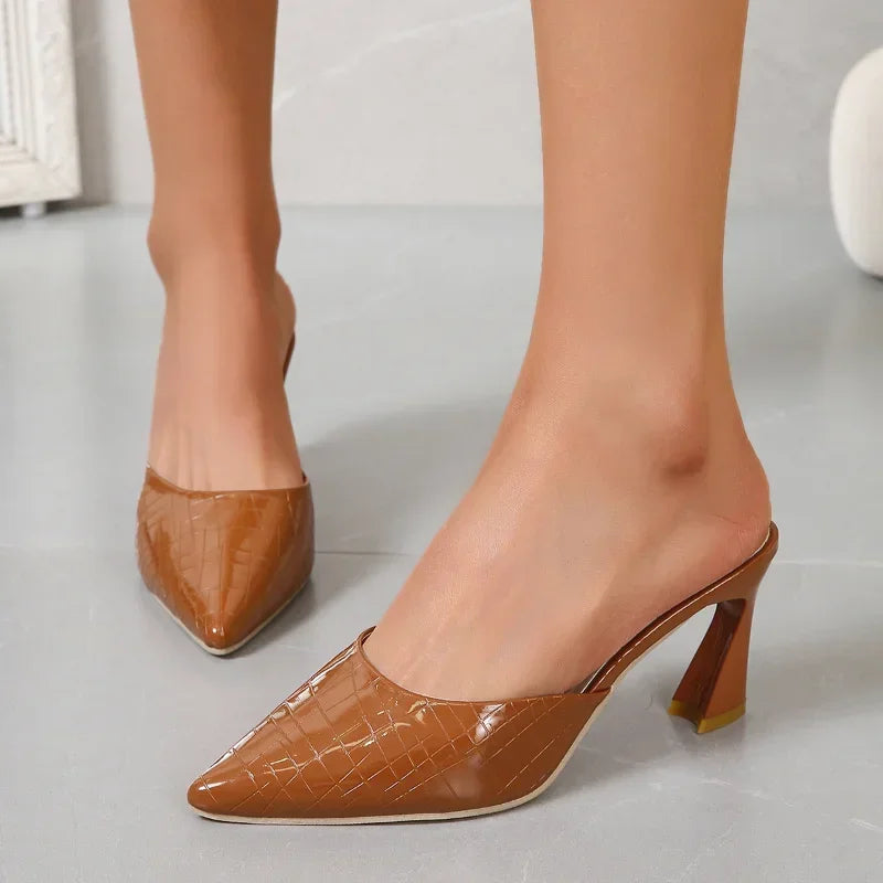 Hart - Croc-Embossed Patent Mules