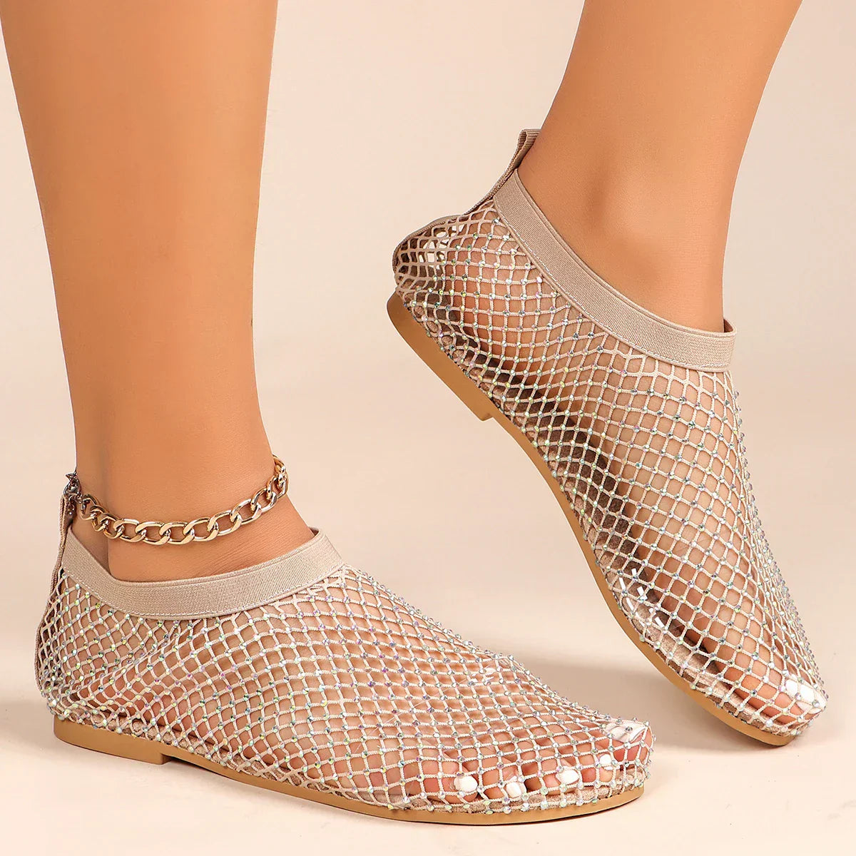 Amoura - Diamond Mesh Flats