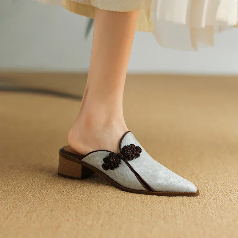 Catria Leather Mules