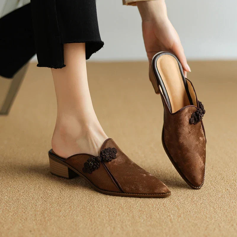 Catria Leather Mules