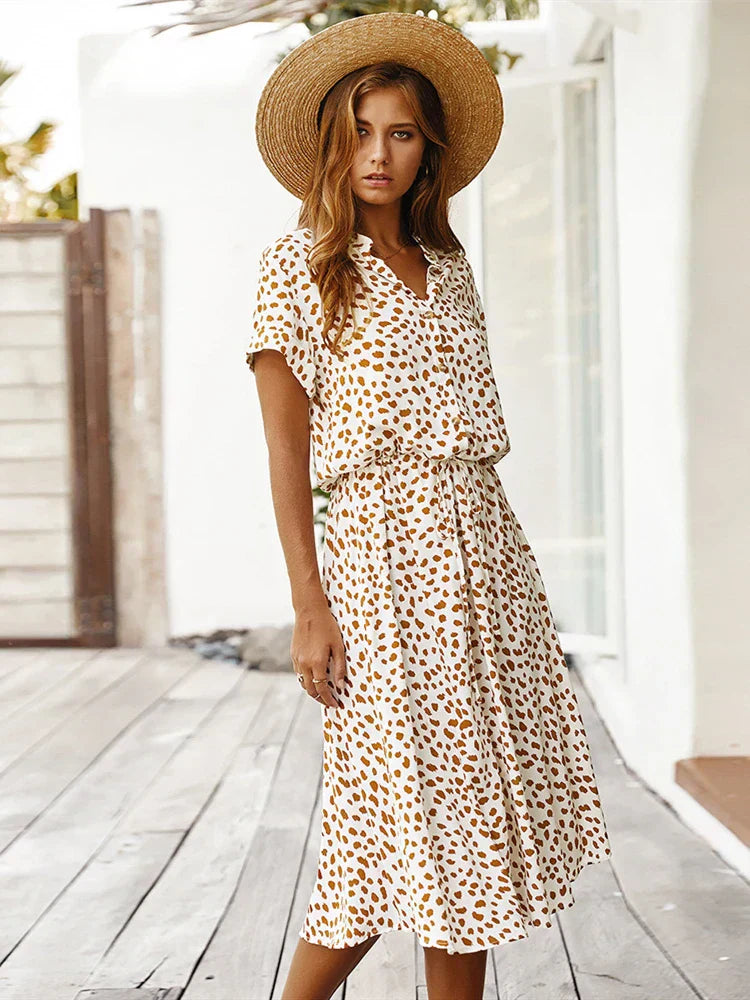 Florienne™ Vintage Waist-Tie Shirt Dress