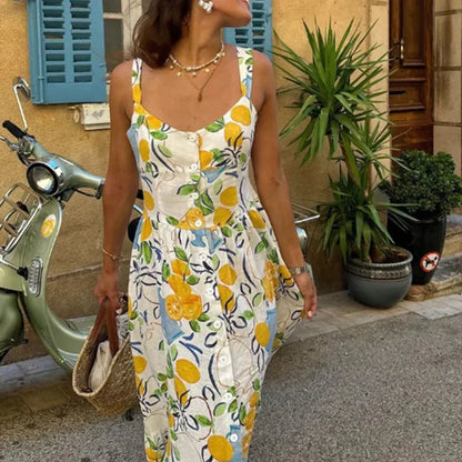 Marseille Lemon Midi Dress