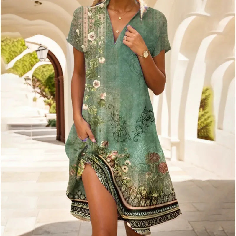 Maravella™ Vintage Boho Vacation Dress