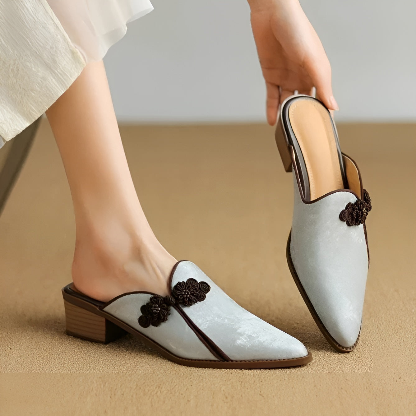 Catria Leather Mules
