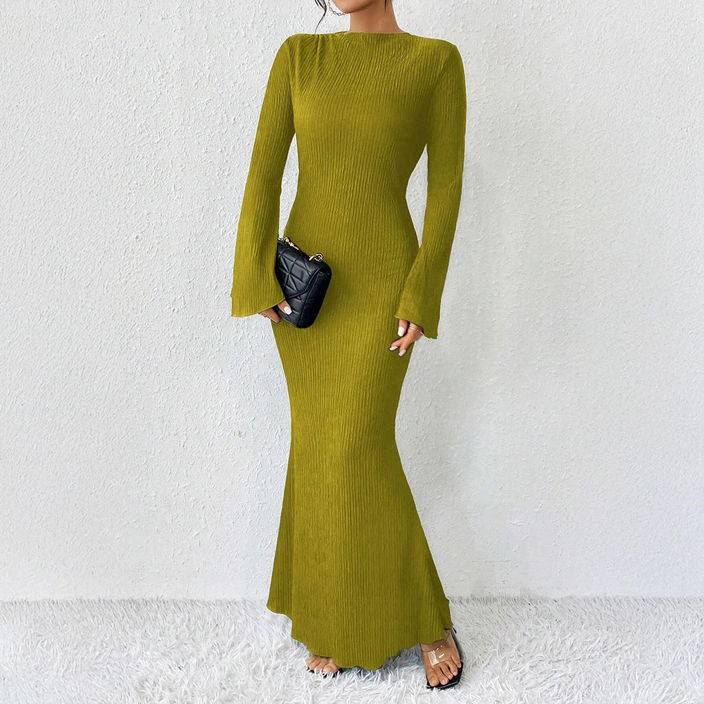 Celeste | Off-Shoulder Long Sleeve Maxi Dress