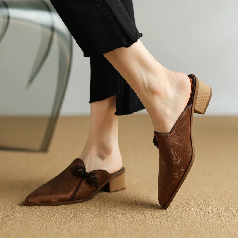 Catria Leather Mules