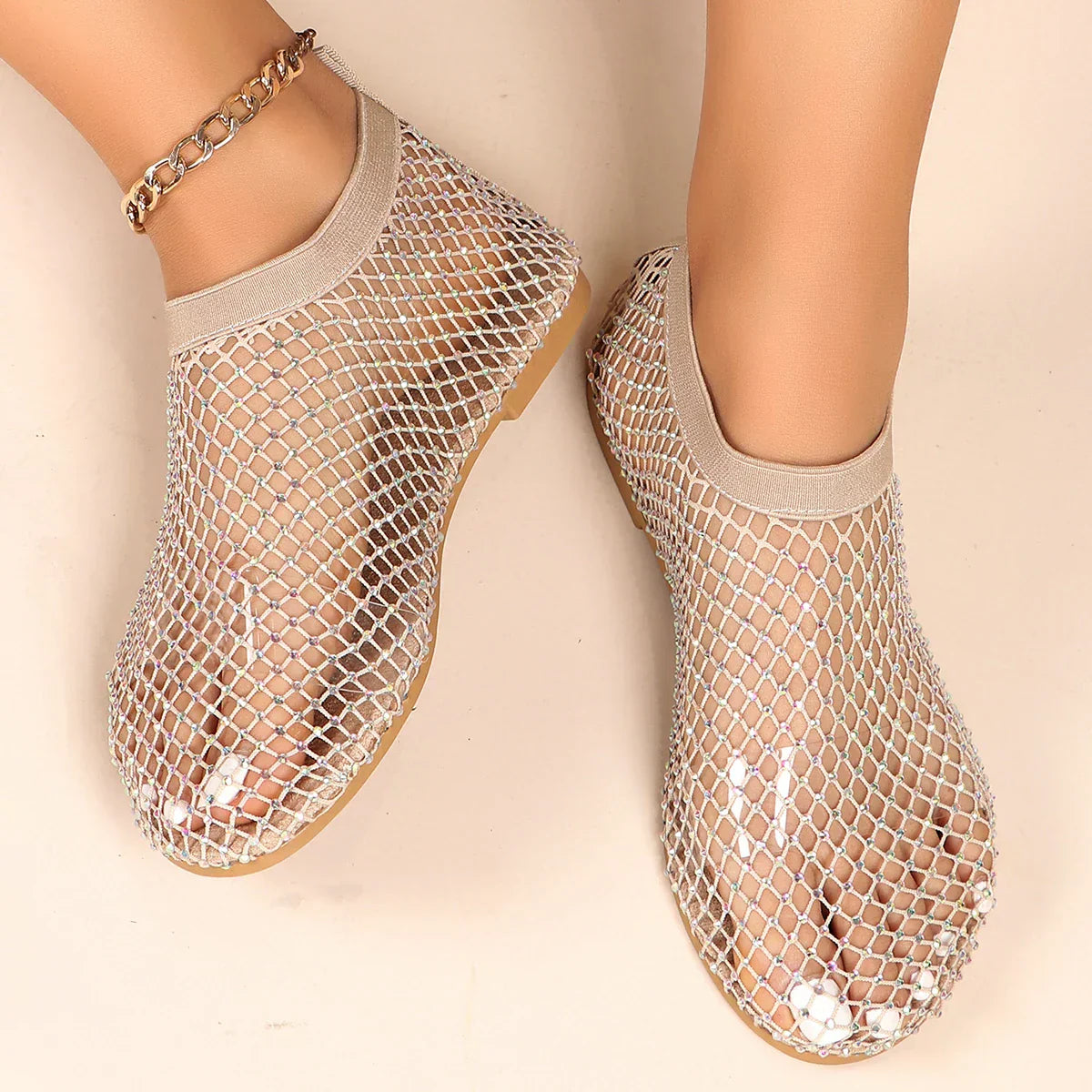 Amoura - Diamond Mesh Flats