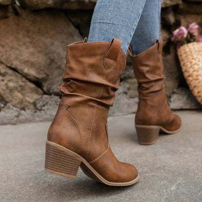 Brisa - Western Mid-Shaft Slouch Boots