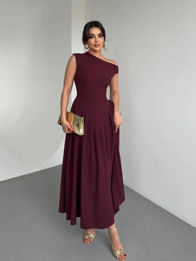 Aria | Pleated A-Line Evening Dress