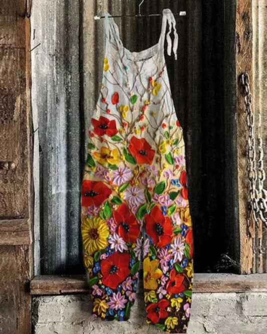 Vintage | Floral Jumpsuit in Acrylic