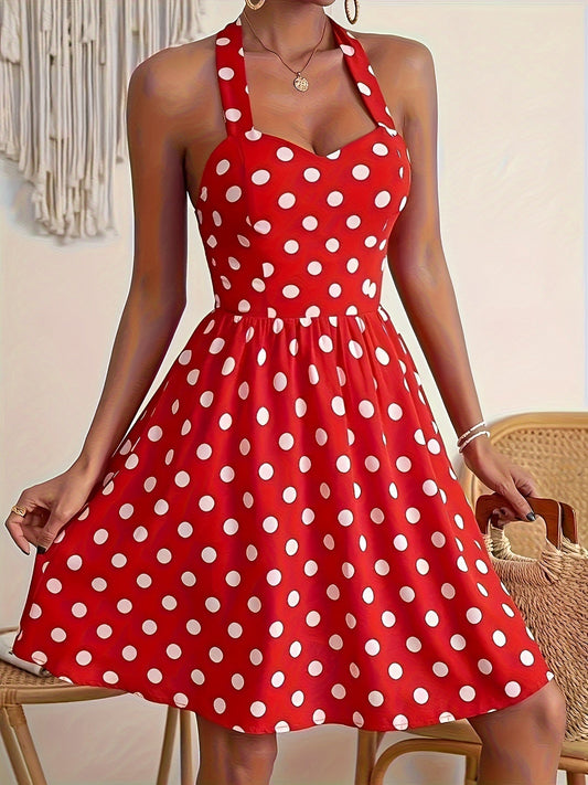 Dotty Daze Halter Dress (Almost sold out)