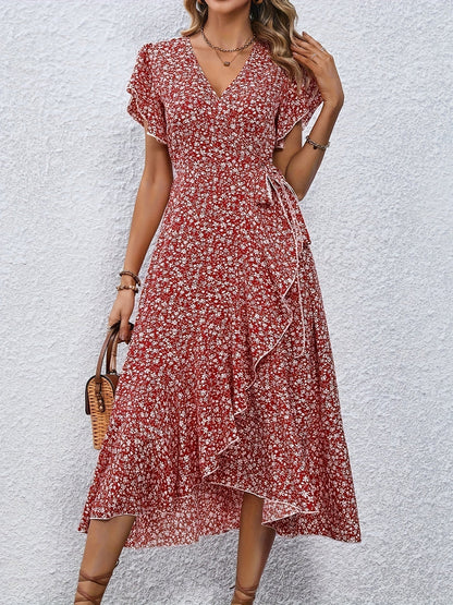 Indie - Small Floral Lace-Up Dress