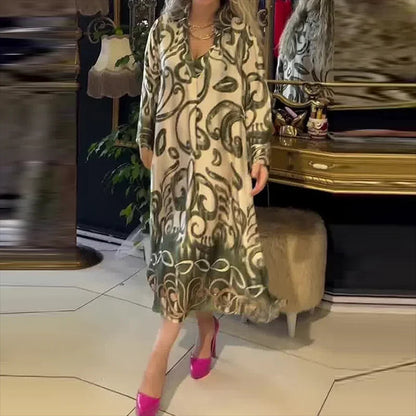 Olivia - Vintage Slit Maxi Dress