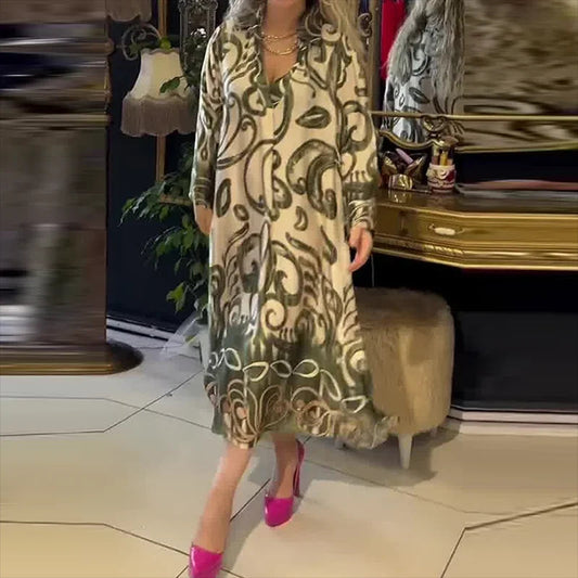 Olivia - Vintage Slit Maxi Dress