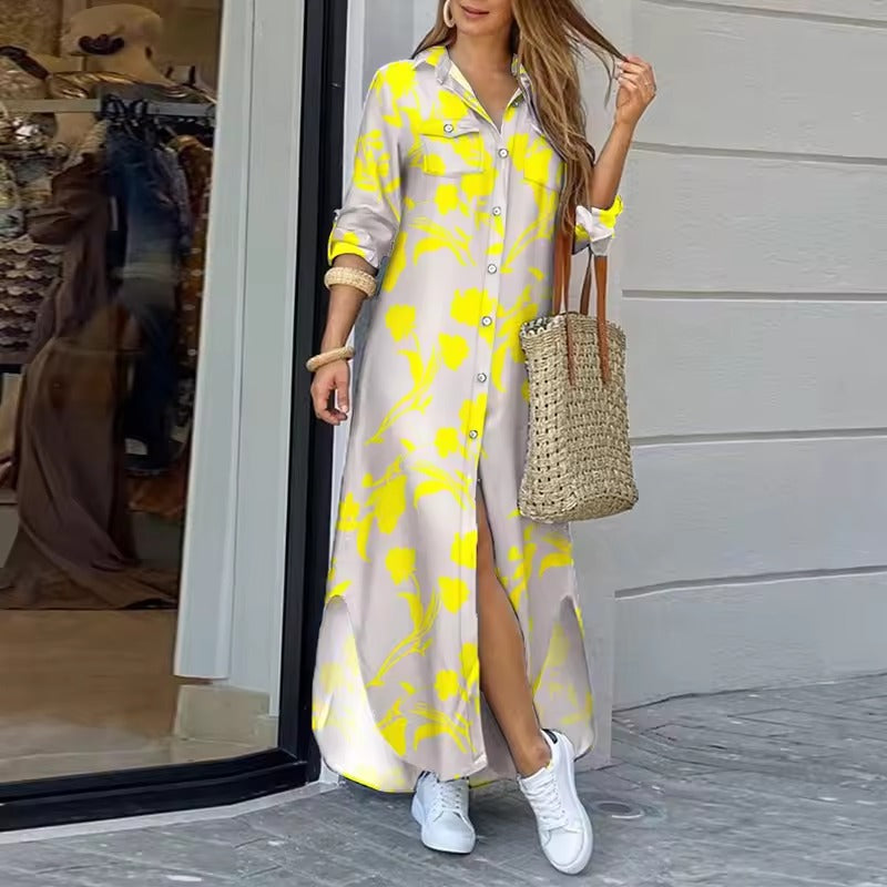 Lucy | Printed Long Shirt Dress