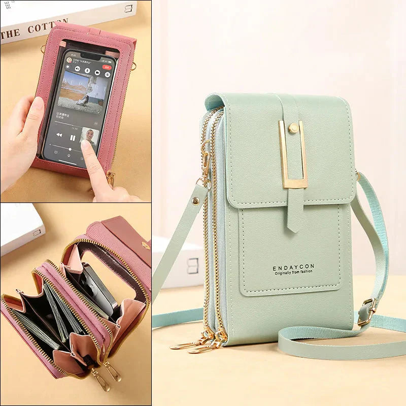 Leather Cell Phone Crossbody Bag